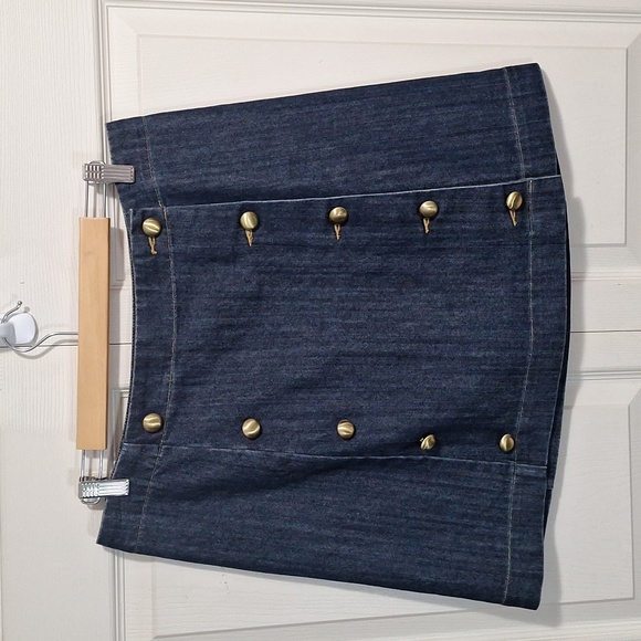 Michael Kors Dresses & Skirts - Michael Kors denim button-up mini skirt - 12 - dark blue